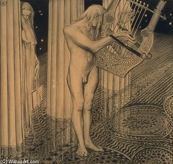 WikiOO.org - Encyclopedia of Fine Arts - Maleri, Artwork Stanislaw Wyspianski - Apollo At The Olymp