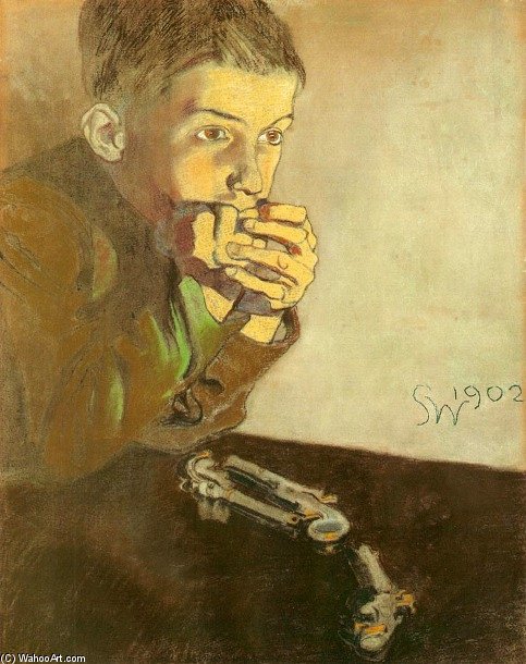 WikiOO.org - אנציקלופדיה לאמנויות יפות - ציור, יצירות אמנות Stanislaw Wyspianski - Boy With Pistols