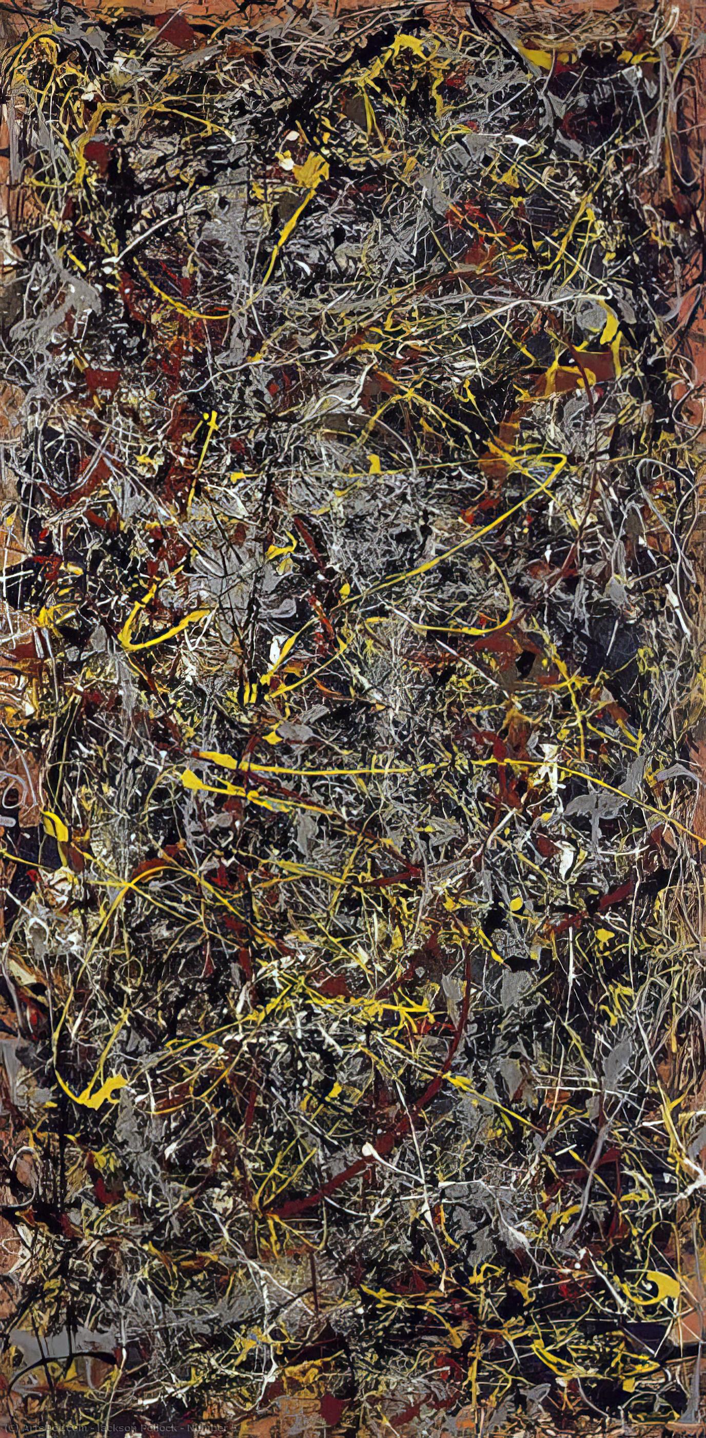 Wikoo.org - موسوعة الفنون الجميلة - اللوحة، العمل الفني Jackson Pollock - Number 5