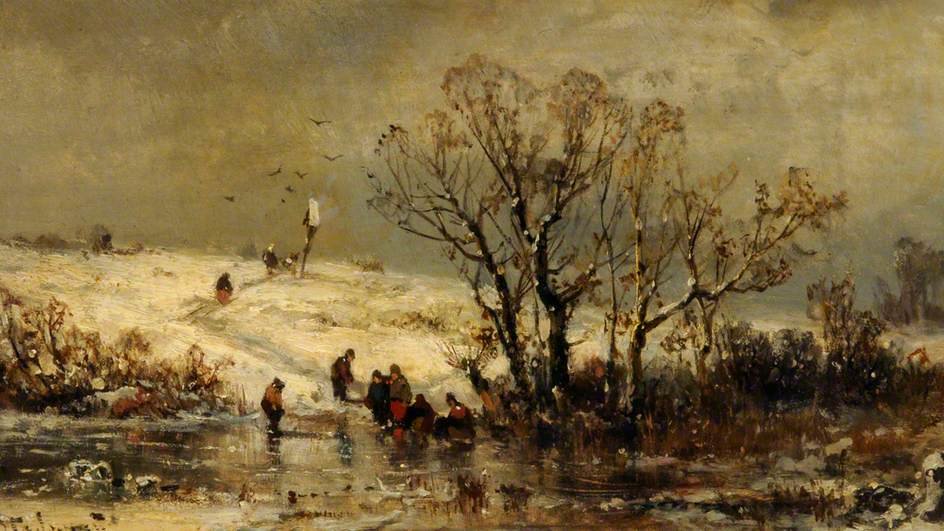 Wikioo.org - The Encyclopedia of Fine Arts - Painting, Artwork by Adolf Stademann - Winter Landscape