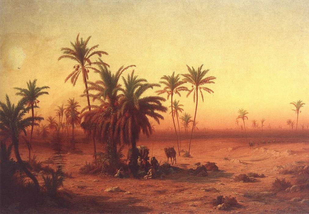 Wikioo.org – La Enciclopedia de las Bellas Artes - Pintura, Obras de arte de Antal Ligeti - `oasis` en el desierto