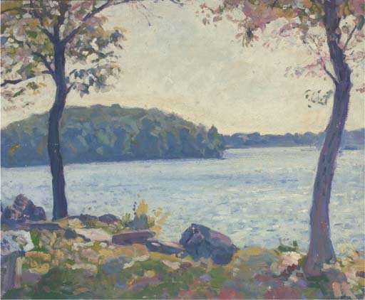 WikiOO.org - Encyclopedia of Fine Arts - Malba, Artwork Arnold Borisovich Lakhovsky - At The Edge Of The Lake