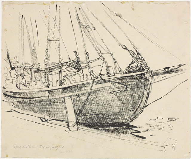 Wikioo.org - สารานุกรมวิจิตรศิลป์ - จิตรกรรม Arthur Lismer - Boat At Dock