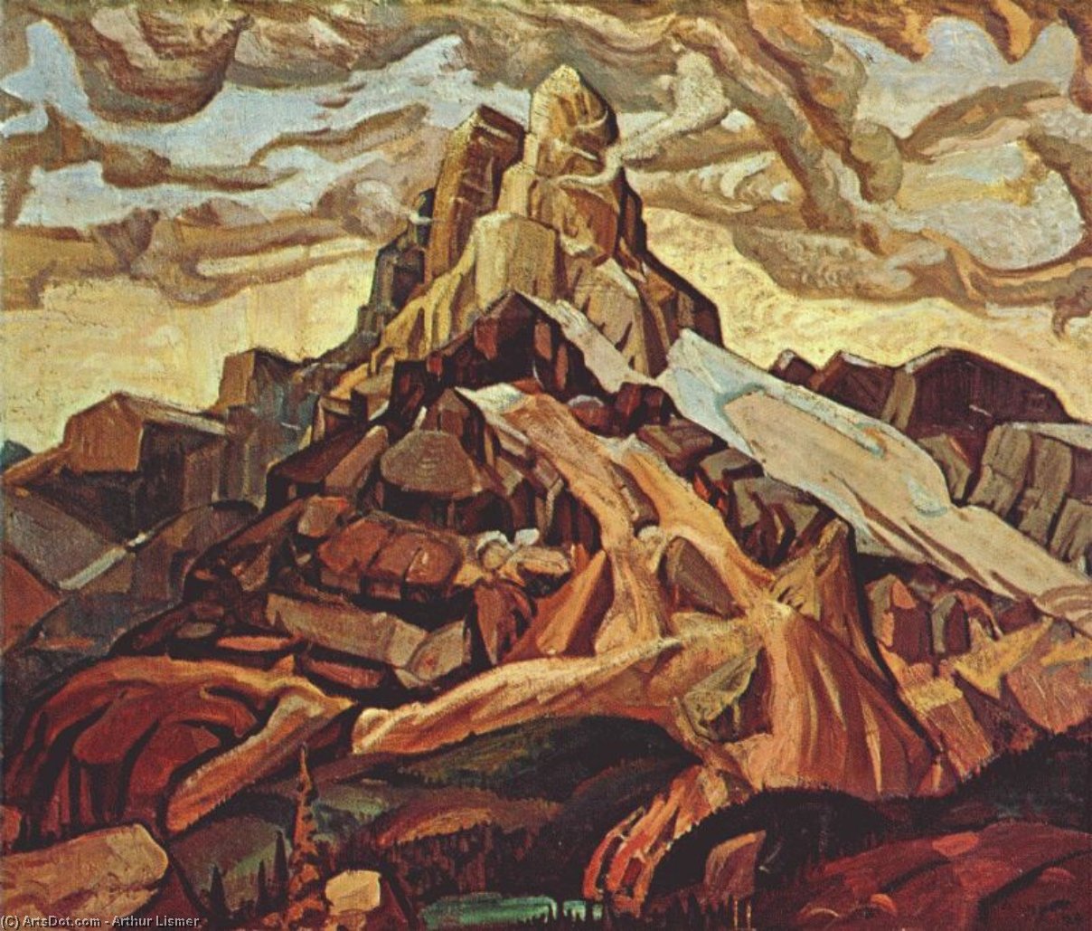 Wikioo.org - The Encyclopedia of Fine Arts - Painting, Artwork by Arthur Lismer - Cathedral Mountain