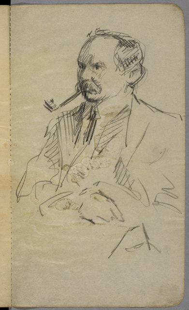 WikiOO.org - Encyclopedia of Fine Arts - Maleri, Artwork Arthur Lismer - Man Smoking A Pipe
