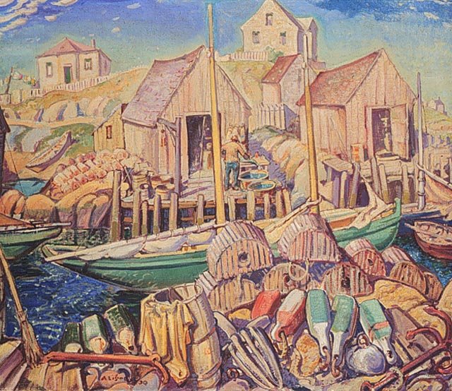 Wikioo.org - Encyklopedia Sztuk Pięknych - Malarstwo, Grafika Arthur Lismer - Nova Scotia Fishing Village