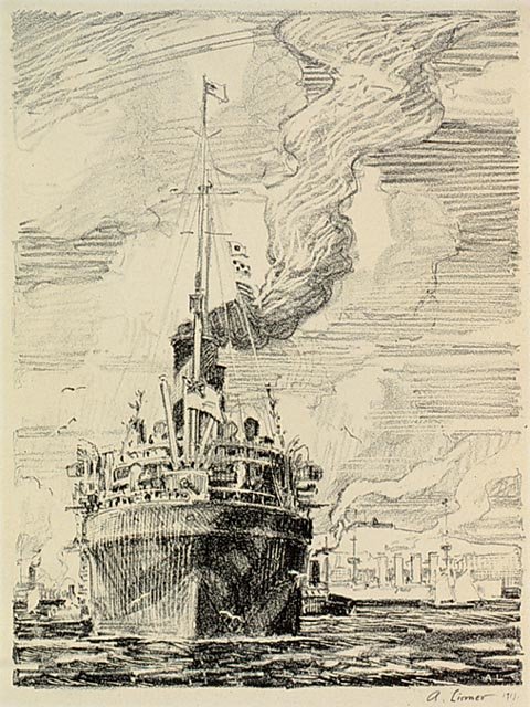Wikioo.org - The Encyclopedia of Fine Arts - Painting, Artwork by Arthur Lismer - The Transport, Halifax
