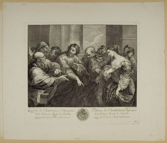 WikiOO.org - Enciklopedija dailės - Tapyba, meno kuriniai Bartolomeo Biscaino - Adultress Before Christ
