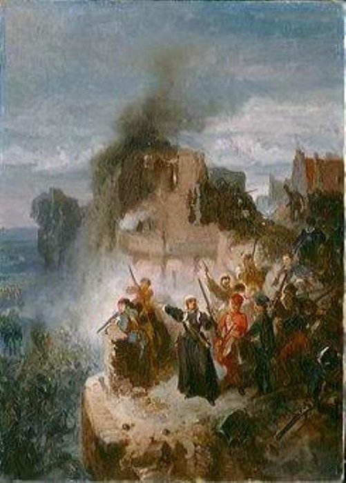 Wikioo.org – L'Encyclopédie des Beaux Arts - Peinture, Oeuvre de Charles Rochussen - Kenau défense Haarlem contre les envahisseurs espagnols