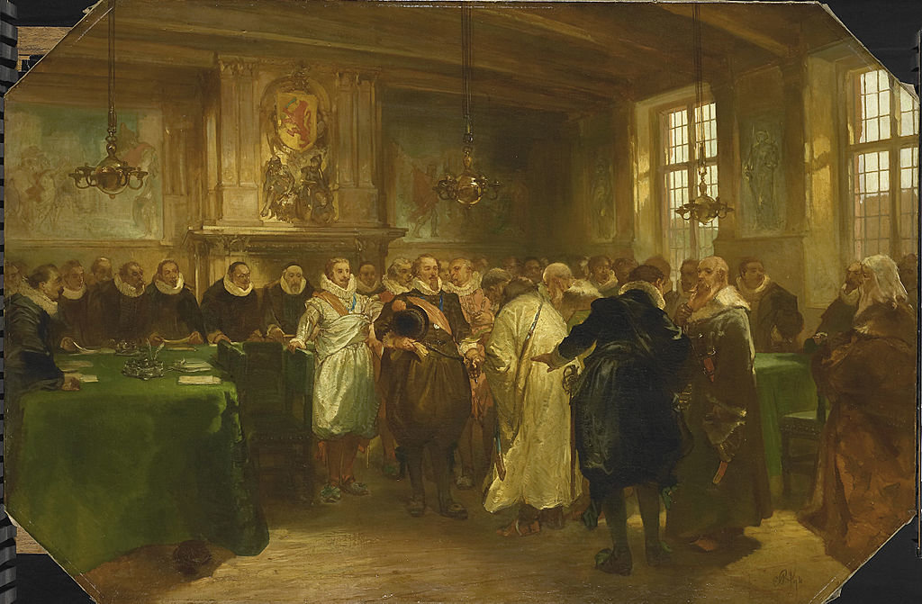 Wikioo.org - The Encyclopedia of Fine Arts - Painting, Artwork by Charles Rochussen - Prince Maurits Of Orange Receiving A Delegation From Russia
