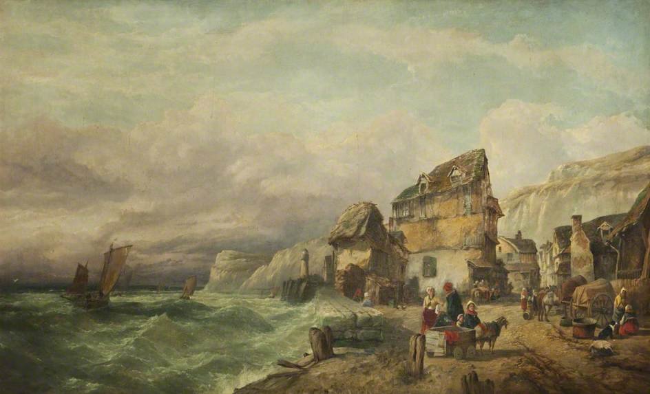 Wikioo.org - สารานุกรมวิจิตรศิลป์ - จิตรกรรม Clarkson Frederick Stanfield - A Breezy Day On The Normandy Coast