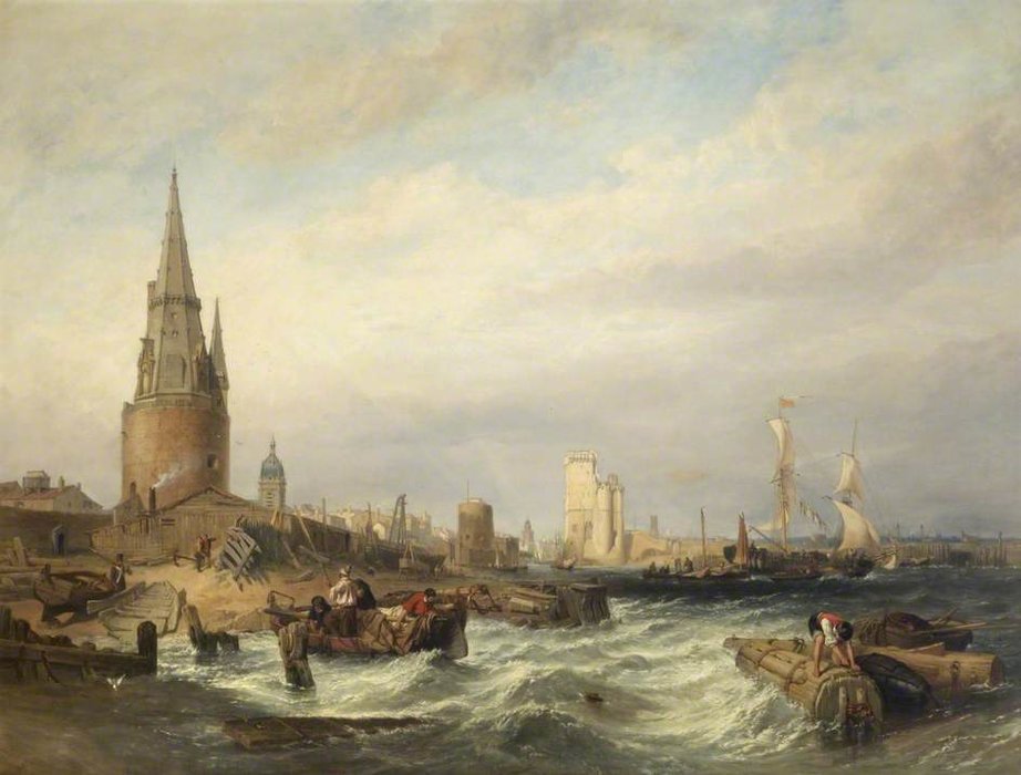 Wikioo.org – L'Encyclopédie des Beaux Arts - Peinture, Oeuvre de Clarkson Frederick Stanfield - Le port de La Rochelle