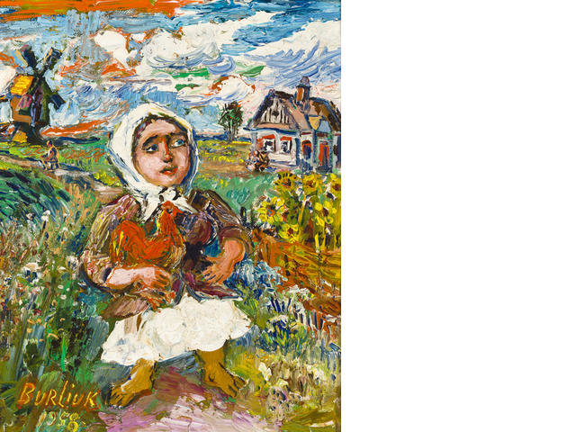 WikiOO.org - Εγκυκλοπαίδεια Καλών Τεχνών - Ζωγραφική, έργα τέχνης David Davidovich Burliuk - The Countryside