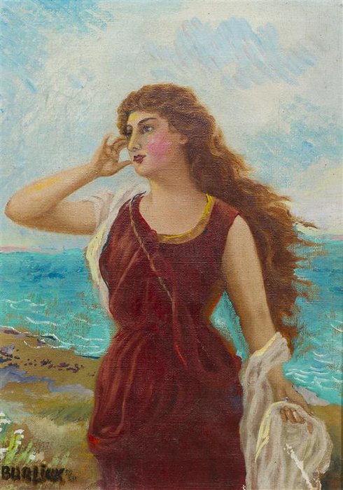 WikiOO.org – 美術百科全書 - 繪畫，作品 David Davidovich Burliuk - 由女人  的 海洋一号