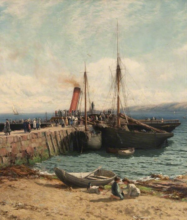 Wikioo.org - The Encyclopedia of Fine Arts - Painting, Artwork by David Farquharson - Brodick Pier, Arran