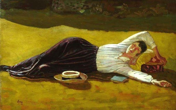 Wikioo.org – L'Enciclopedia delle Belle Arti - Pittura, Opere di Derwent Lees - La moglie dell artista Lynda Reclining