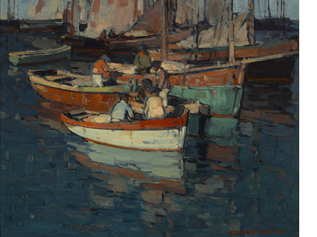 Wikioo.org - The Encyclopedia of Fine Arts - Painting, Artwork by Edgar Alwin Payne - Breton Fishermen, Concarneau