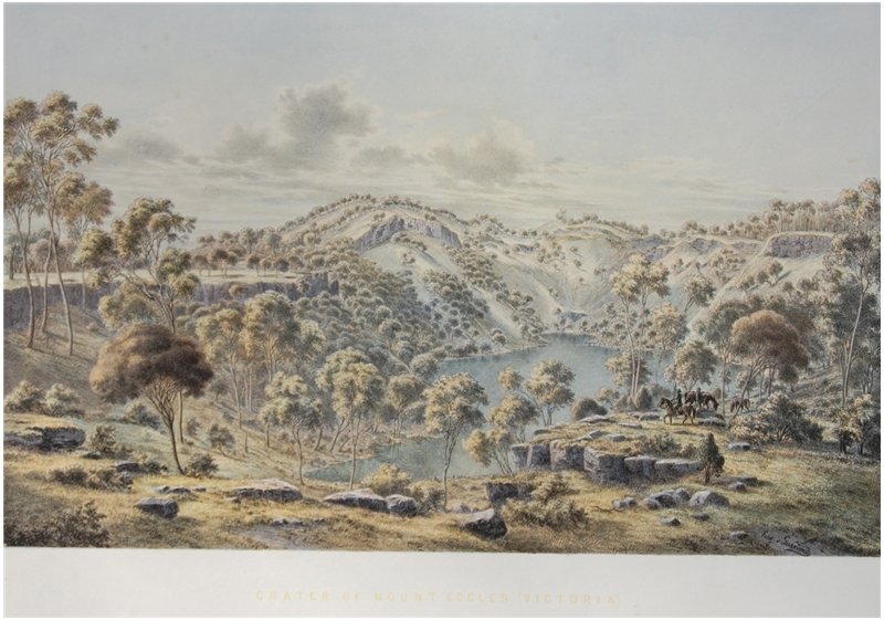 WikiOO.org - Encyclopedia of Fine Arts - Maleri, Artwork Eugene Von Guerard - Crater Mount Eccles, Victoria.