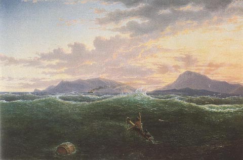 Wikioo.org - The Encyclopedia of Fine Arts - Painting, Artwork by Eugene Von Guerard - Evening After A Gale