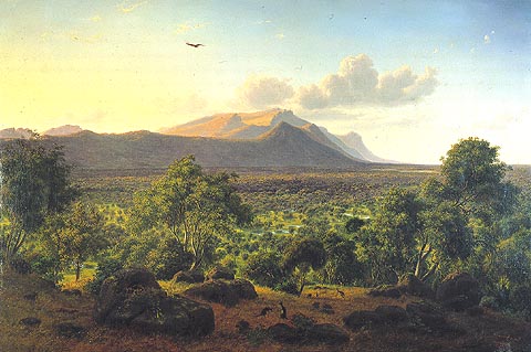 Wikioo.org - The Encyclopedia of Fine Arts - Painting, Artwork by Eugene Von Guerard - Mount William From Mount Dryden
