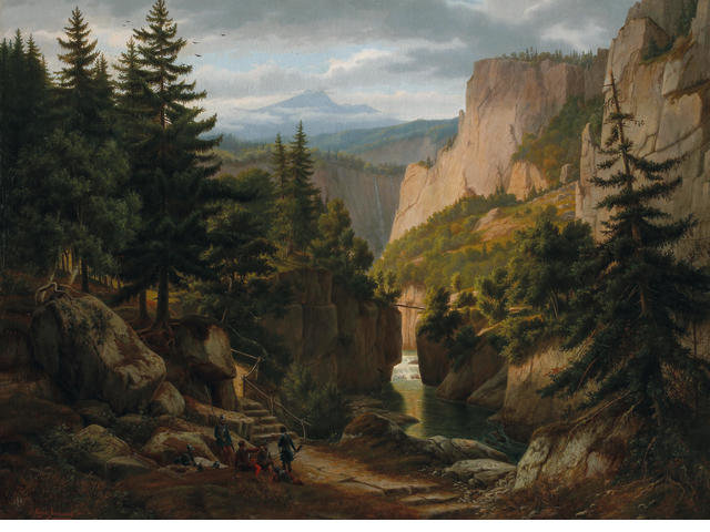 Wikioo.org - The Encyclopedia of Fine Arts - Painting, Artwork by Eugene Von Guerard - Mountainous Landscape Early