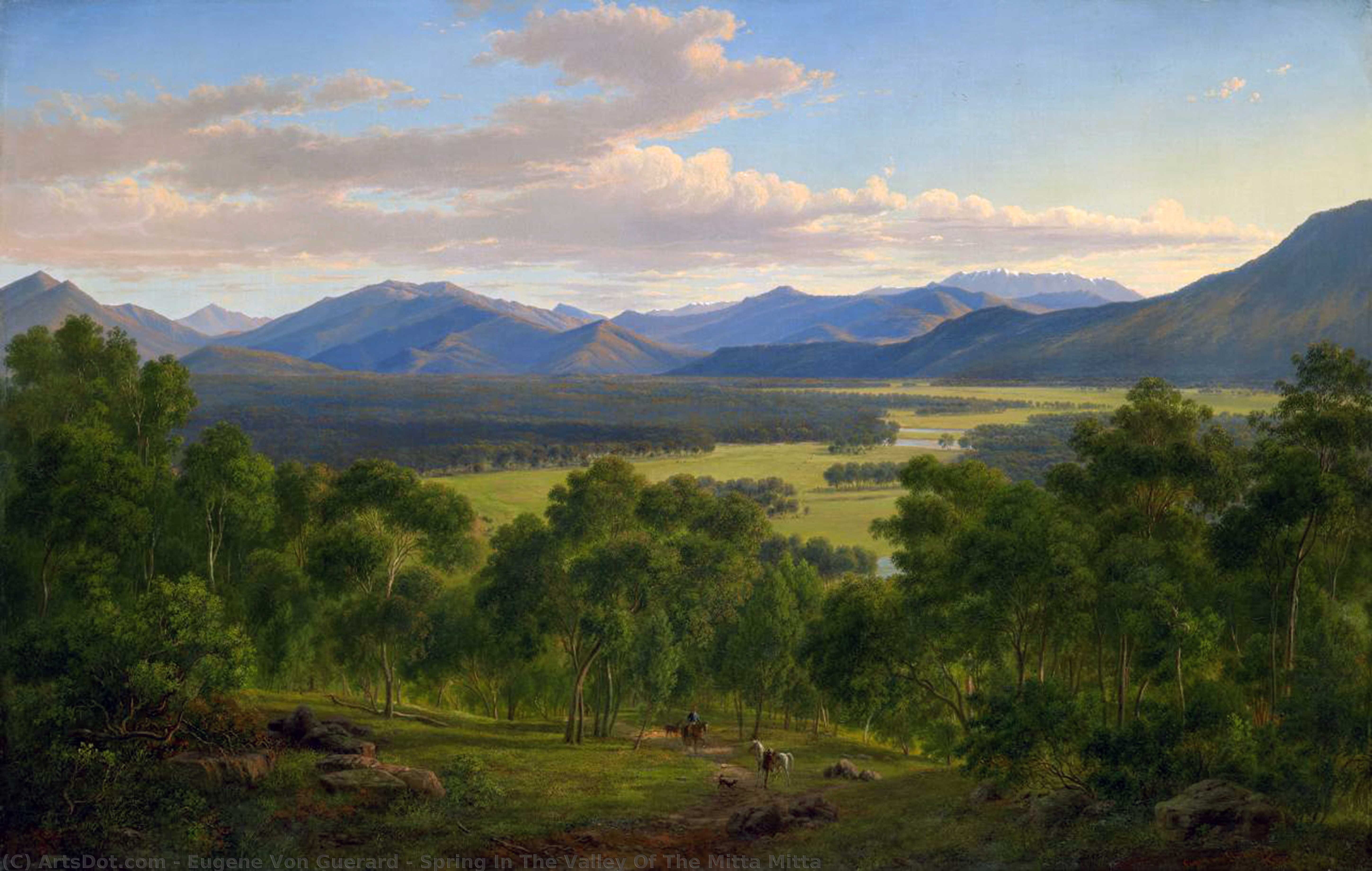 Wikioo.org - The Encyclopedia of Fine Arts - Painting, Artwork by Eugene Von Guerard - Spring In The Valley Of The Mitta Mitta