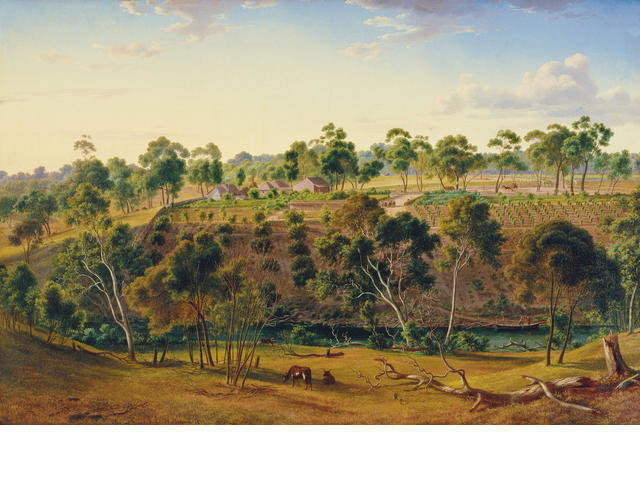 Wikioo.org - The Encyclopedia of Fine Arts - Painting, Artwork by Eugene Von Guerard - The Farm Of Mr Perry On The Yarra