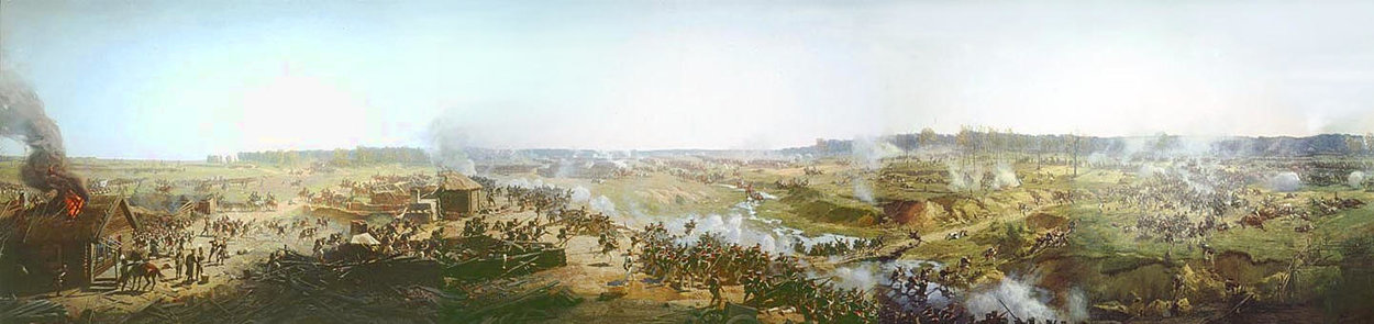 Wikoo.org - موسوعة الفنون الجميلة - اللوحة، العمل الفني Franz Roubaud - Battle Of Borodino (detail)