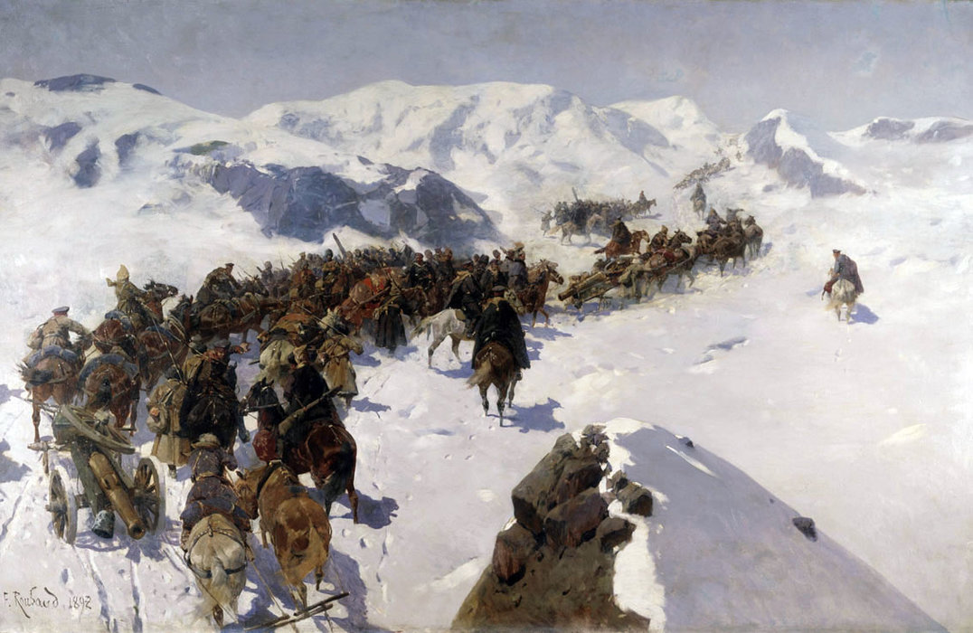WikiOO.org - دایره المعارف هنرهای زیبا - نقاشی، آثار هنری Franz Roubaud - Passage Of Prince Argutinskiy Through The Caucasian Ridge