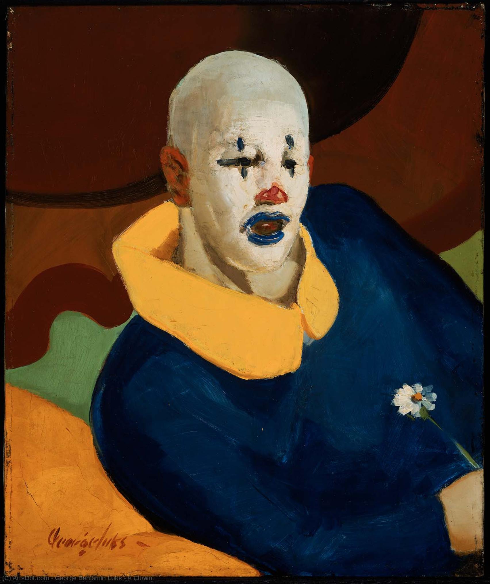 WikiOO.org - دایره المعارف هنرهای زیبا - نقاشی، آثار هنری George Benjamin Luks - A Clown