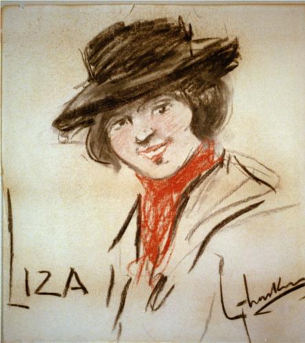 Wikoo.org - موسوعة الفنون الجميلة - اللوحة، العمل الفني George Benjamin Luks - Drawing Of Eliza Doolittle