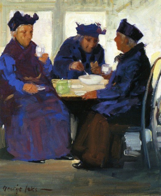 WikiOO.org - Encyclopedia of Fine Arts - Maľba, Artwork George Benjamin Luks - Tea Party