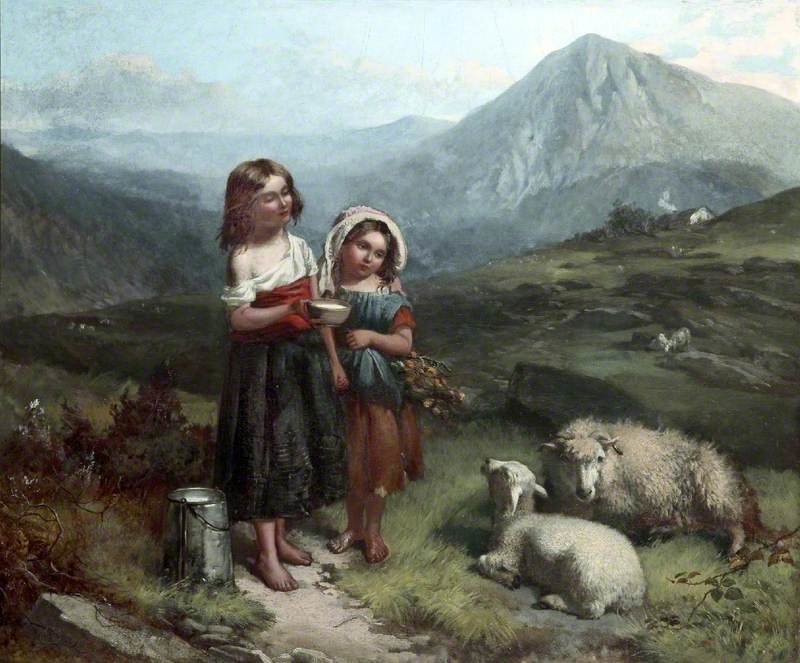 WikiOO.org - Encyclopedia of Fine Arts - Maleri, Artwork George Earl - On The Welsh Hills