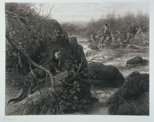 Wikioo.org - สารานุกรมวิจิตรศิลป์ - จิตรกรรม George Earl - Otter Hunting