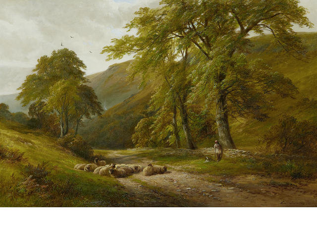 Wikioo.org - The Encyclopedia of Fine Arts - Painting, Artwork by George Turner - A Shepherd And His Flock