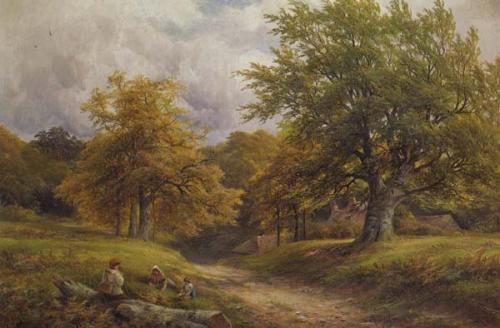Wikioo.org - สารานุกรมวิจิตรศิลป์ - จิตรกรรม George Turner - In The Derbyshire Hills