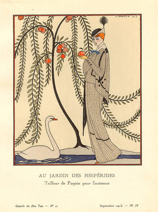 Wikioo.org - The Encyclopedia of Fine Arts - Painting, Artwork by Georges Barbier - Au Jardin Des Hesperides