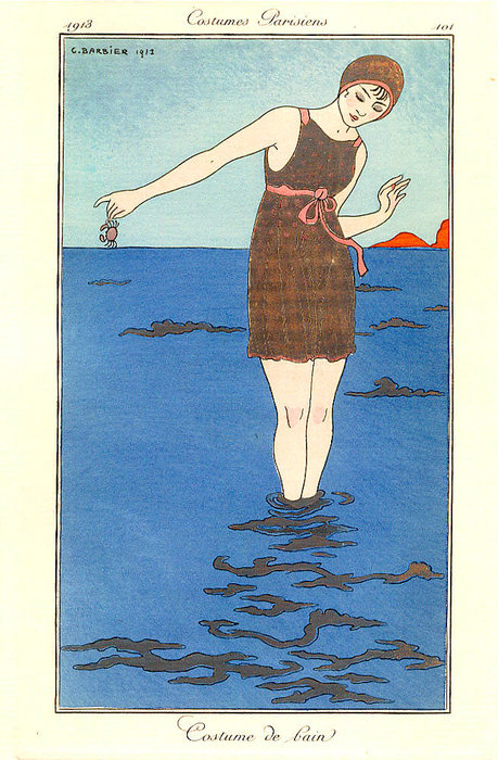 Wikioo.org - The Encyclopedia of Fine Arts - Painting, Artwork by Georges Barbier - Costume De Bain