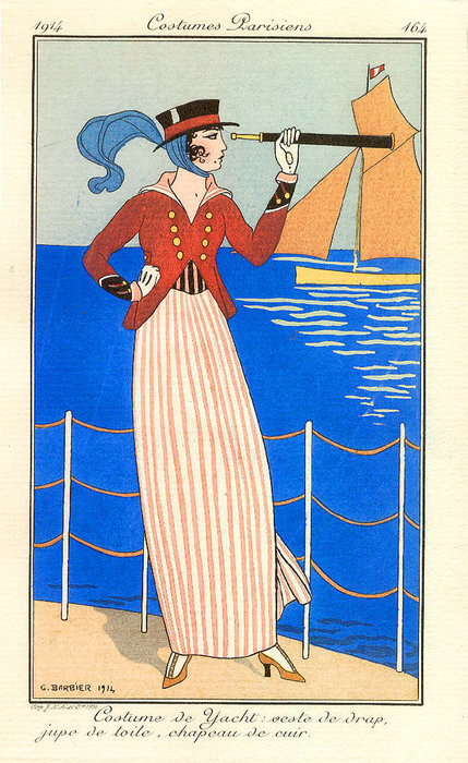 Wikioo.org - Die Enzyklopädie bildender Kunst - Malerei, Kunstwerk von Georges Barbier - Kostüm De Yacht