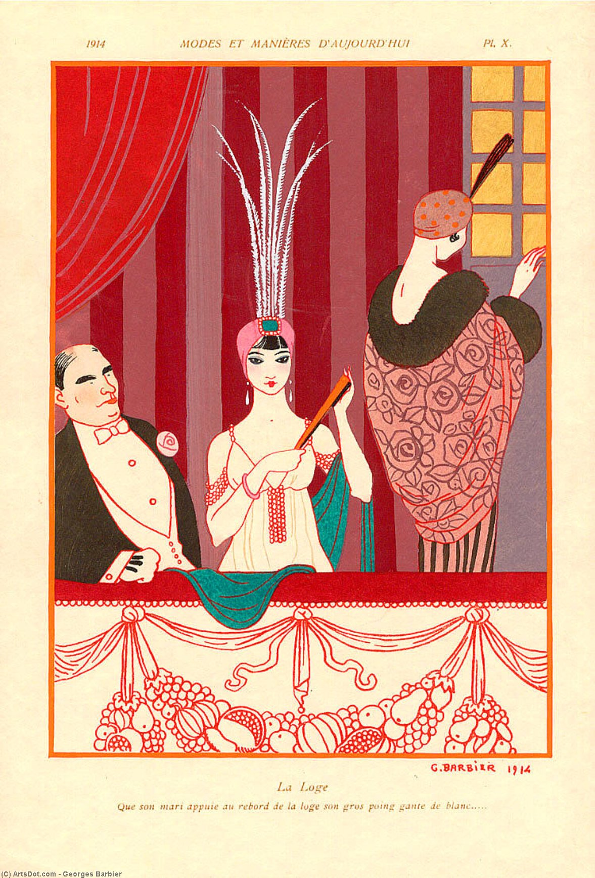 Wikioo.org - The Encyclopedia of Fine Arts - Painting, Artwork by Georges Barbier - La Loge