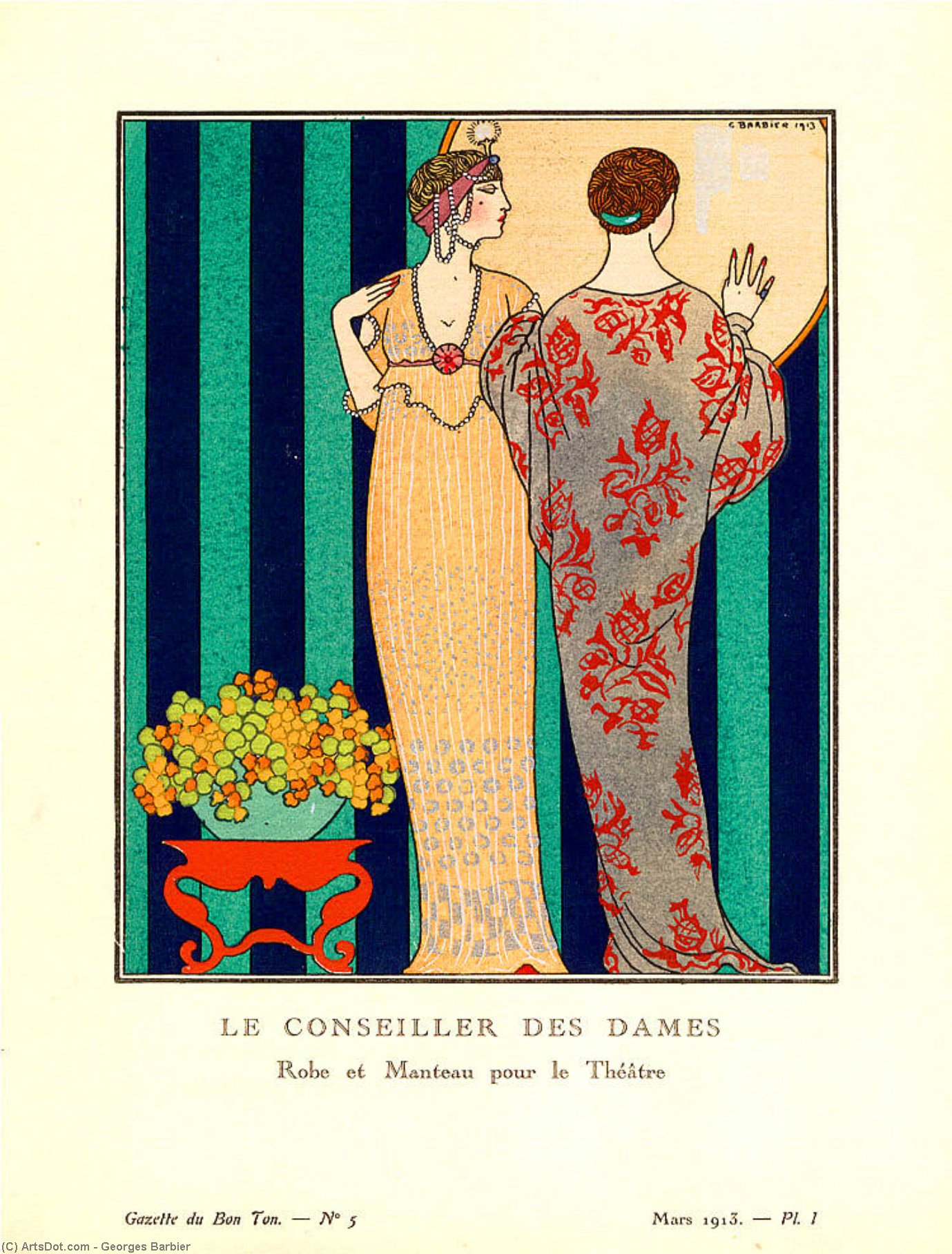 WikiOO.org - Encyclopedia of Fine Arts - Malba, Artwork Georges Barbier - Le Conseiller Des Dames