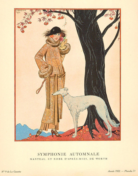 Wikioo.org - The Encyclopedia of Fine Arts - Painting, Artwork by Georges Barbier - Symphonie Autumnale