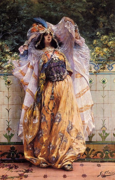 Wikioo.org - The Encyclopedia of Fine Arts - Painting, Artwork by Georges Jules Victor Clairin - An Ouled Nail Tribal Dancer