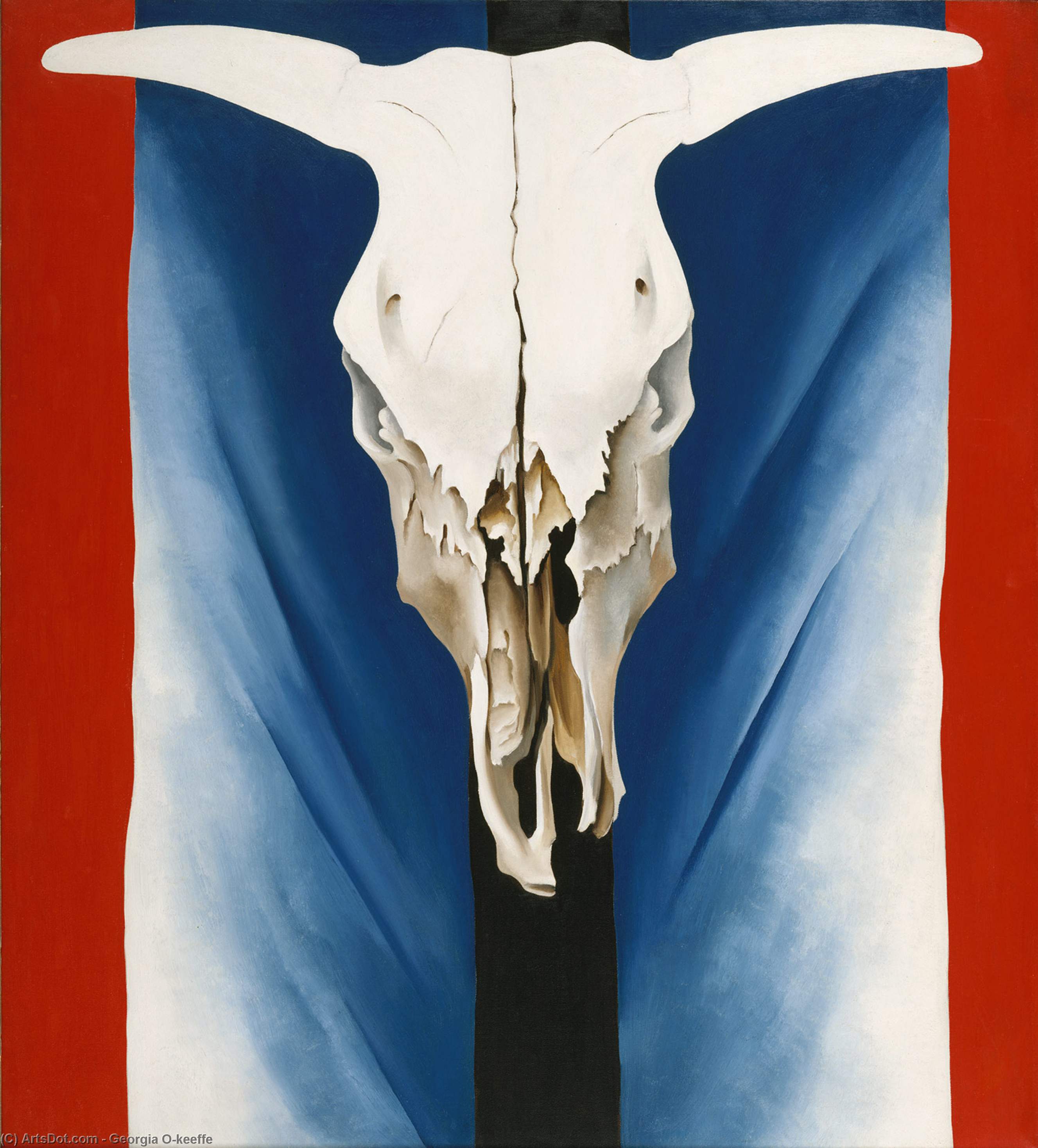 Wikioo.org - The Encyclopedia of Fine Arts - Painting, Artwork by Georgia Totto O'keeffe - Cow's Skull