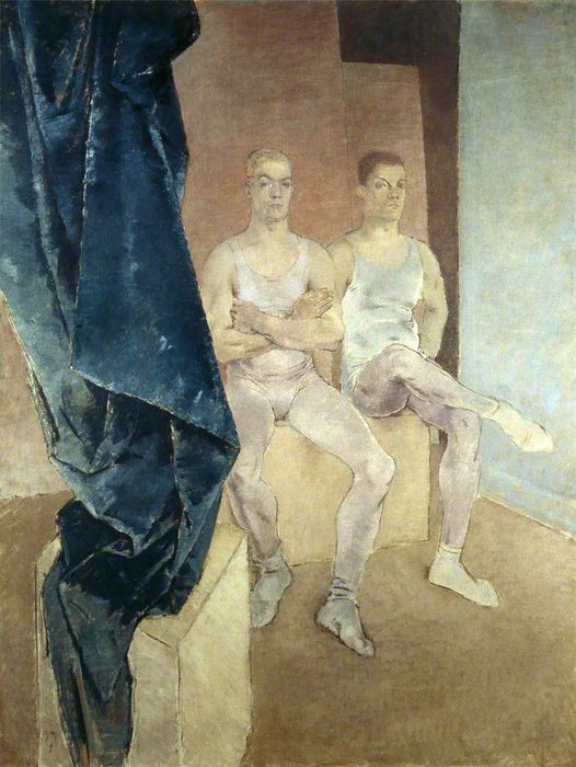 Wikioo.org - The Encyclopedia of Fine Arts - Painting, Artwork by Glyn Warren Philpot - Acrobats Waiting To Rehearse