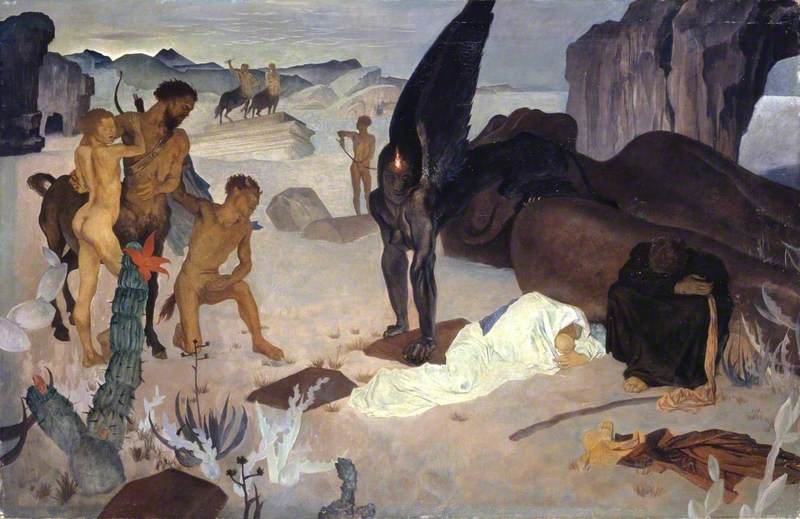 WikiOO.org - Encyclopedia of Fine Arts - Maleri, Artwork Glyn Warren Philpot - Repose On The Flight Into Egypt