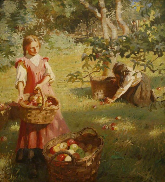 Wikioo.org – La Enciclopedia de las Bellas Artes - Pintura, Obras de arte de Harold Harvey - manzanas