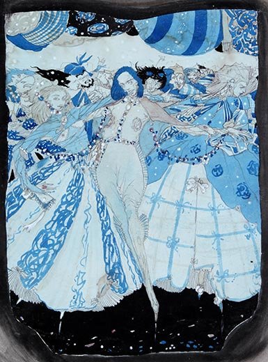 Wikioo.org - The Encyclopedia of Fine Arts - Painting, Artwork by Harry Clarke - At Length Burst In The Argent Revelry