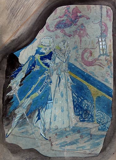 Wikioo.org - The Encyclopedia of Fine Arts - Painting, Artwork by Harry Clarke - The Arras Rich With Horsema