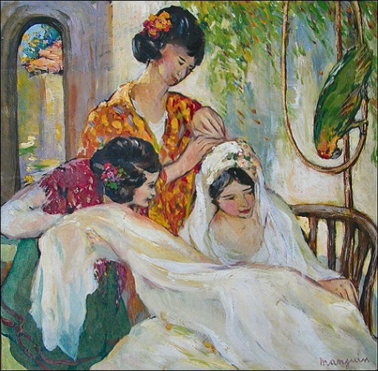 WikiOO.org - Енциклопедія образотворчого мистецтва - Живопис, Картини
 Henri Gaudier Brzeska - Bride With Two Women And A Parrot